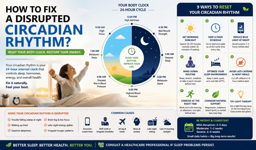 How to fix disrupted circadian rhythm?