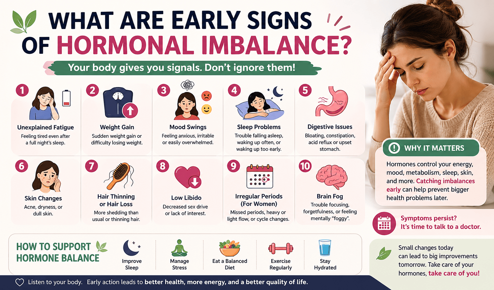 What are early signs of hormonal imbalance?