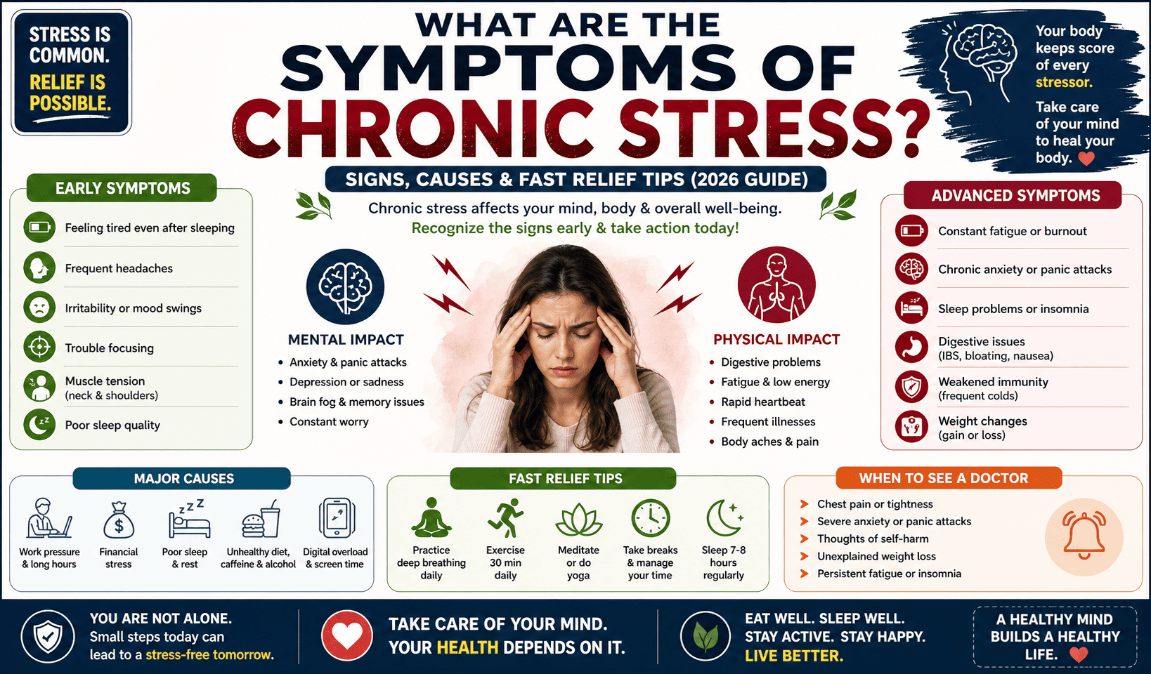 What are the symptoms of chronic stress?
