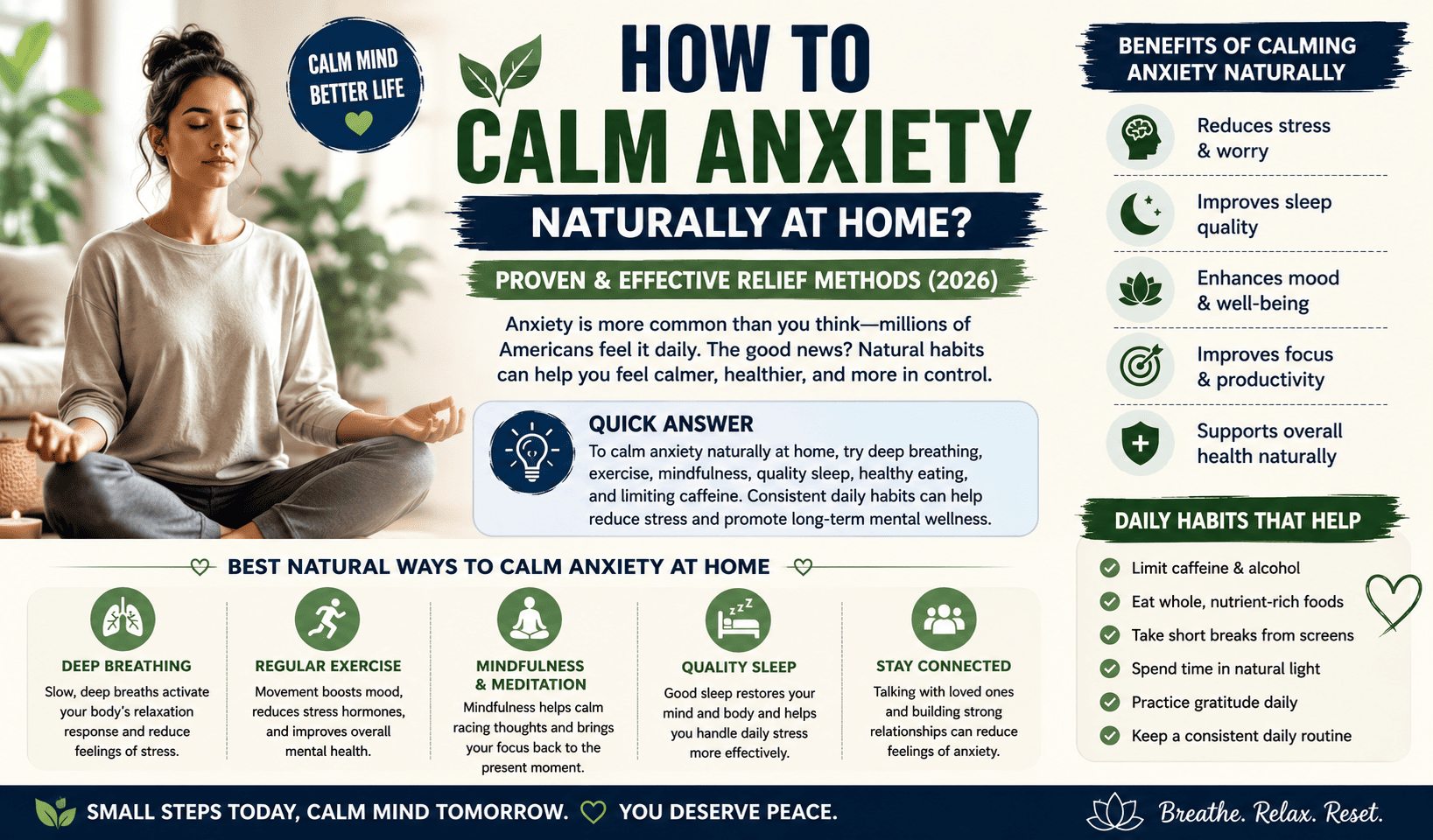 How to calm anxiety naturally at home?
