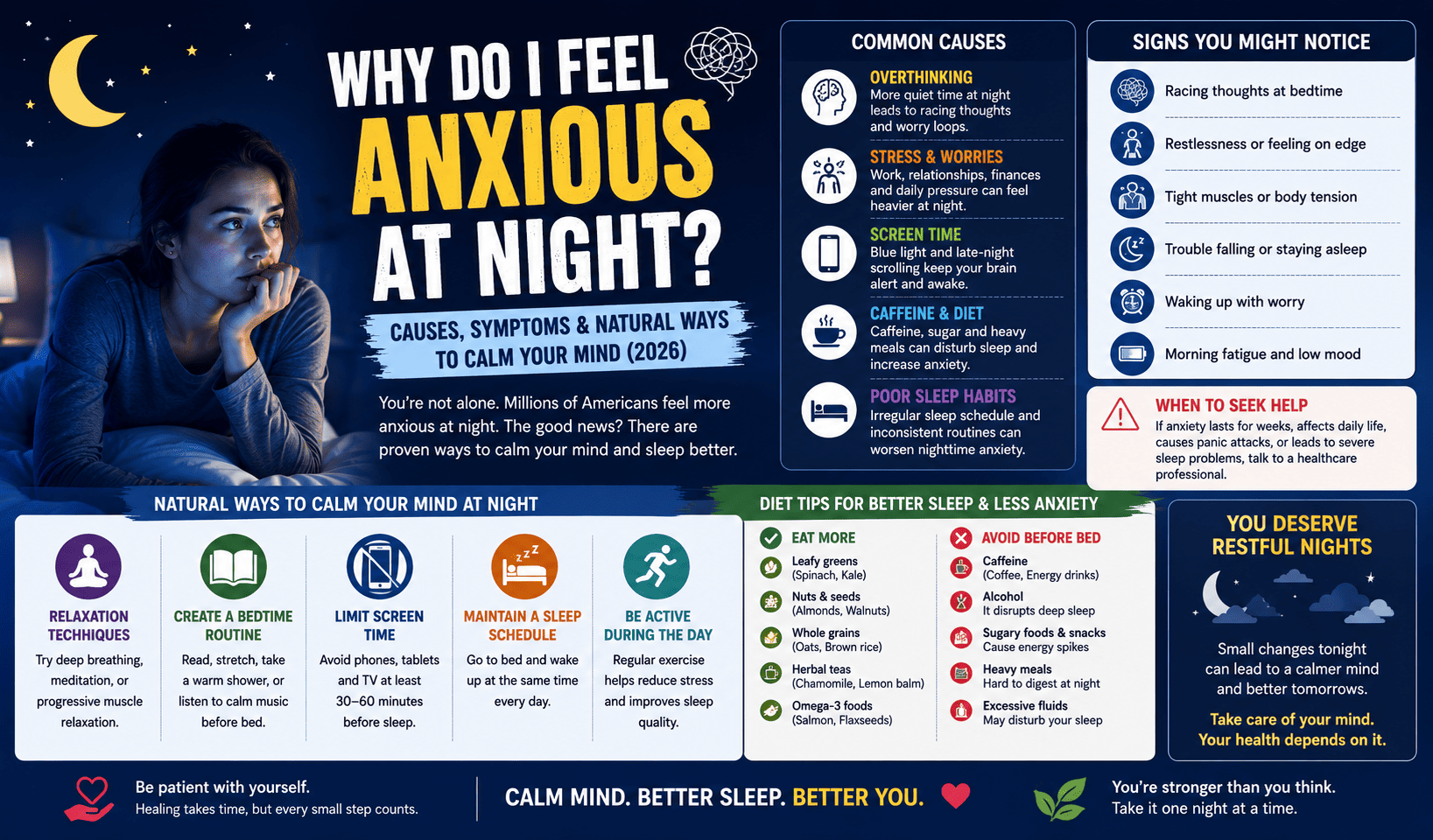 Why Do I Feel Anxious at Night? Proven Causes & Natural Ways to Sleep Better (2026)