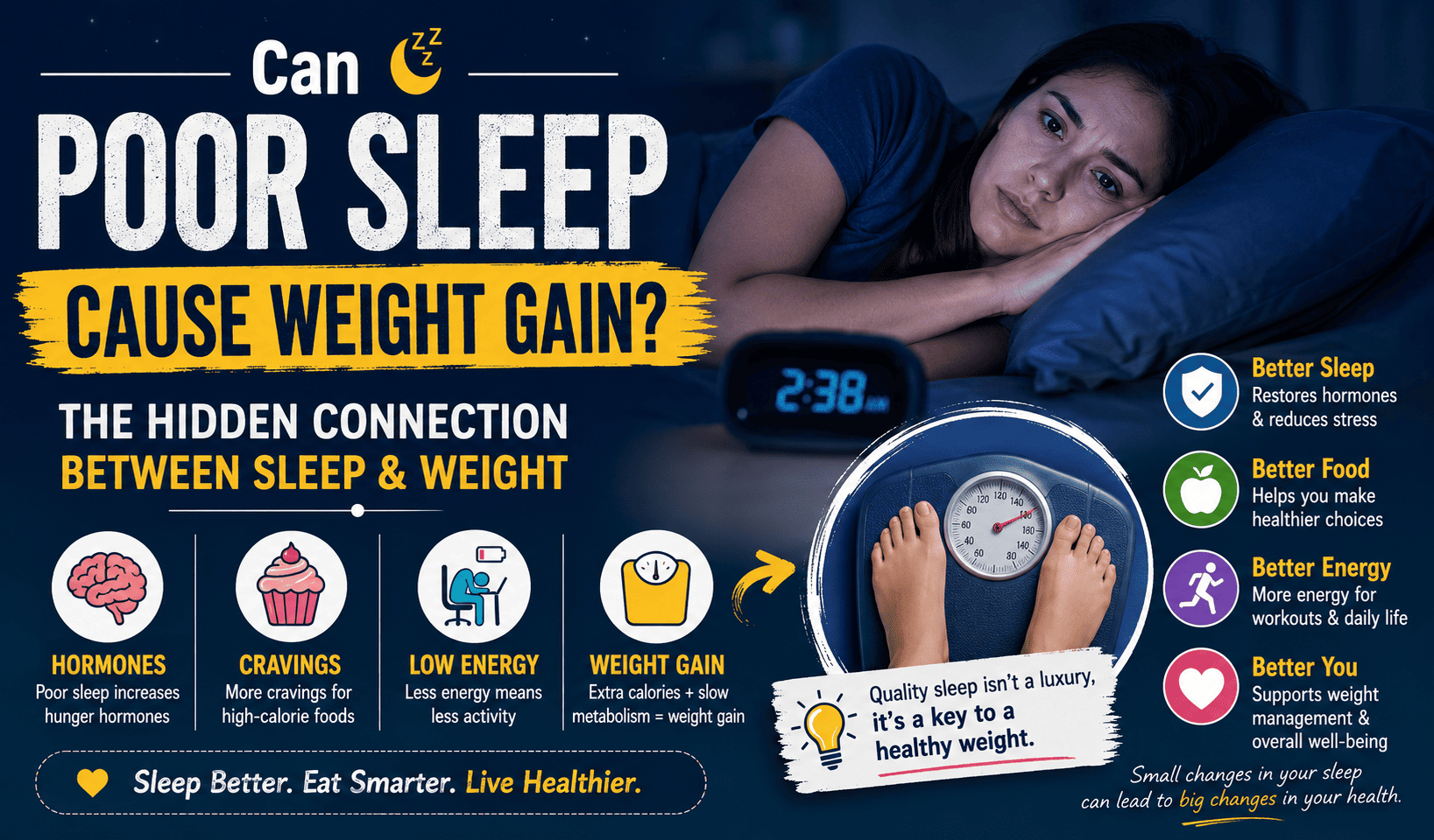Can poor sleep cause weight gain?