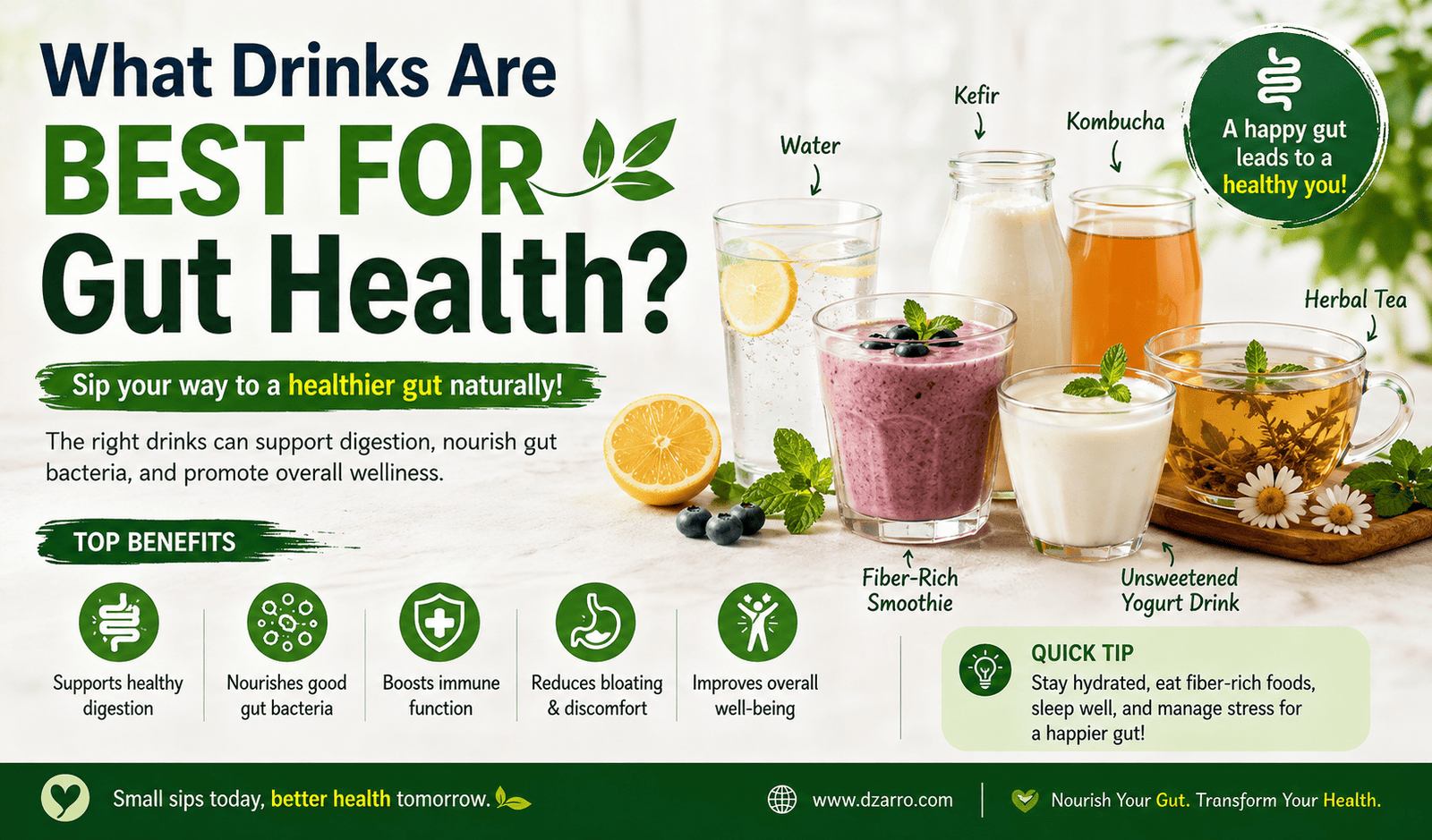 What drinks are best for gut health?