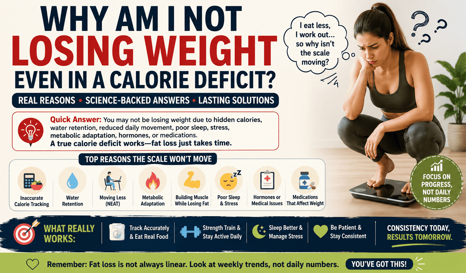 Why am I not losing weight even in a calorie deficit?