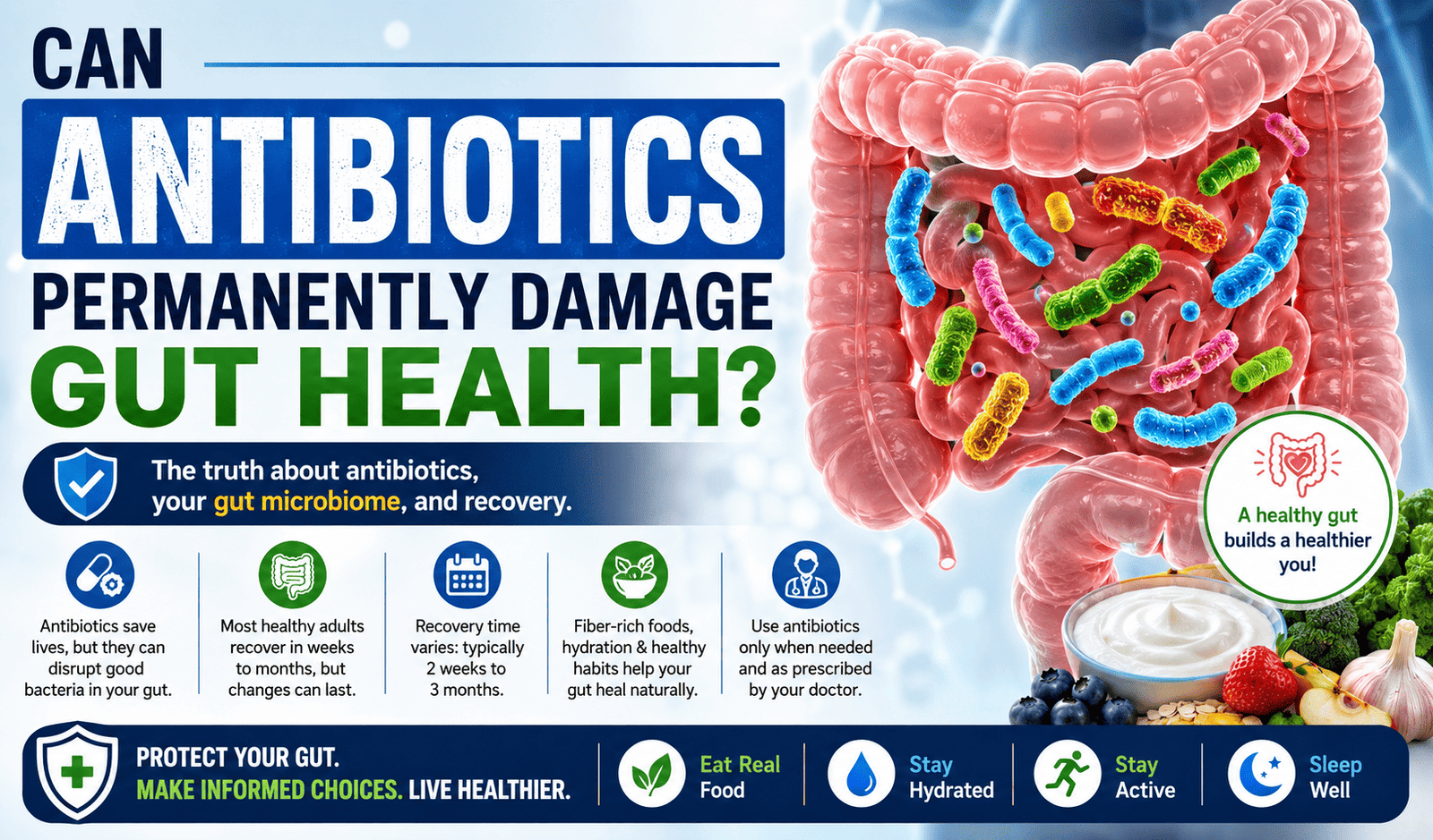 Can antibiotics permanently damage gut health?