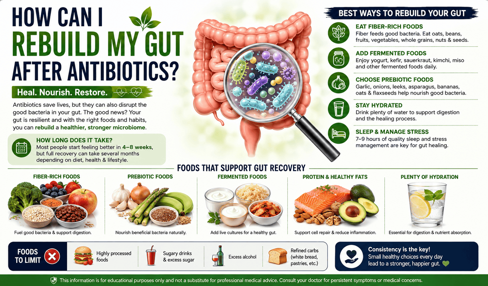 How can I rebuild my gut after antibiotics?